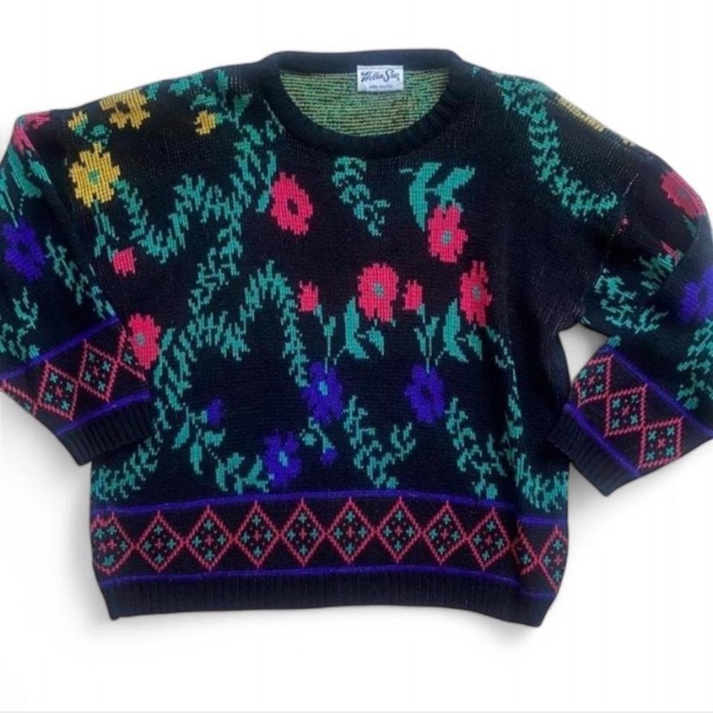 Vintage Helen sue floral sweater